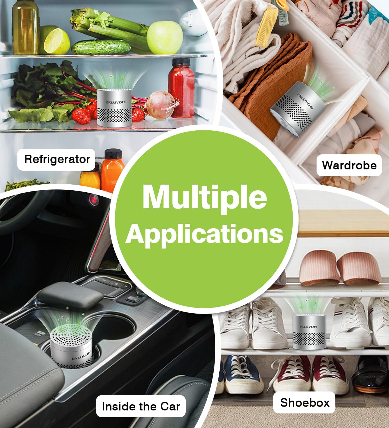 Refrigerator Deodorizer, Fridge Odor Eliminator Lasts for 10 Years, Household Essentials Fridge Smell Eliminator, More Effective Than Baking Soda and Bamboo Charcoal Air Purifying Bag, Black