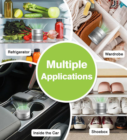Refrigerator Deodorizer, Fridge Odor Eliminator Lasts for 10 Years, Household Essentials Fridge Smell Eliminator, More Effective Than Baking Soda and Bamboo Charcoal Air Purifying Bag, Black