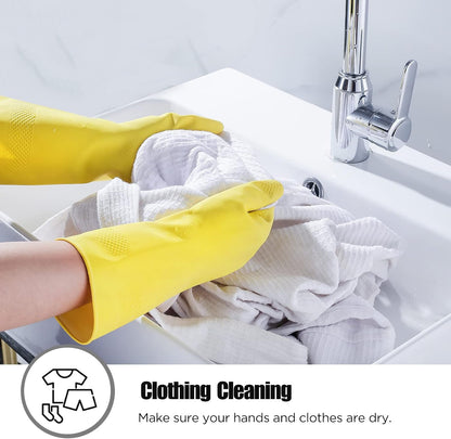 Rubber cleaning gloves 3 or 6 Pairs for Household,Reuseable dishwashing gloves for Kitchen.