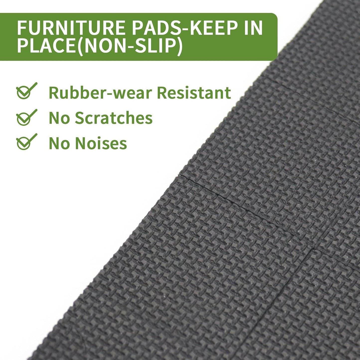 Non Slip Furniture Pads 36 PCS 1'' Square - Anti Slip Furniture Pads - Self Adhesive Rubber Feet Furniture Feet - Chair Leg Floor Protectors - Keep Furniture in Place