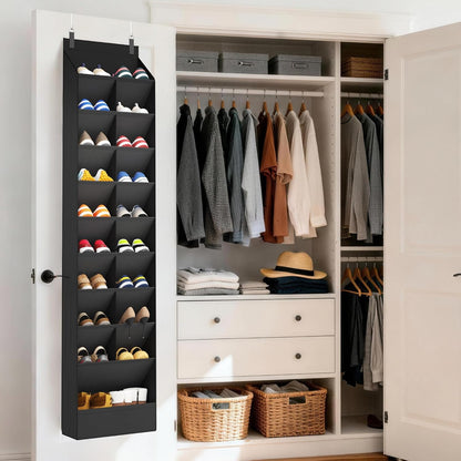 Lifewit 6 Tier Over the Door Shoe Organizer with 11 Large Deep Pockets, Fabric Hanging Shoes Shelf for Closet, Dorm Storage, Fit Up to 12 Pair Shoe Rack Holder for Sneakers, Boots, Gray