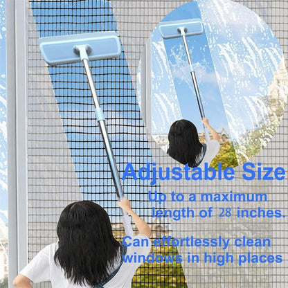 2-in-1 Window Screen Cleaning Brush, Double-Sided Mesh Cleaner Tool for Screens, Patio, Porch, Door and Window, Dry & Wet Use, Small Handheld Screen Brush for Dust and Grime (White & Gray)