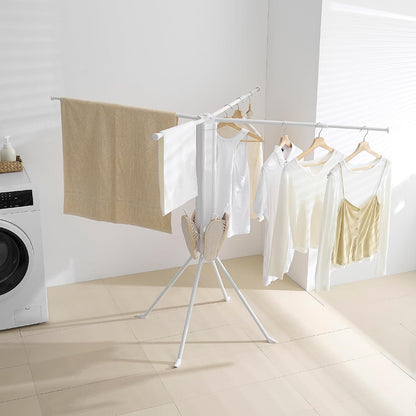 RFOUO Wall Mounted Clothes Drying Rack Tripod,Foldable Drying Rack,Wall Mounted Dryer Rack Clothing,Over The Door Drying Rack for Laundry Bedroom Household Aluminium