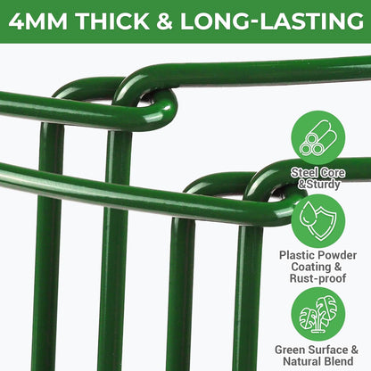 LEOBRO Plant Support Plant Stakes, 12pcs Peony Cages and Supports, Metal Garden Stakes Plant Supports, Plant Support Stakes, for Peony, Tomato, Hydrangea, Indoor Outdoor Plants, 10" W x 24" H