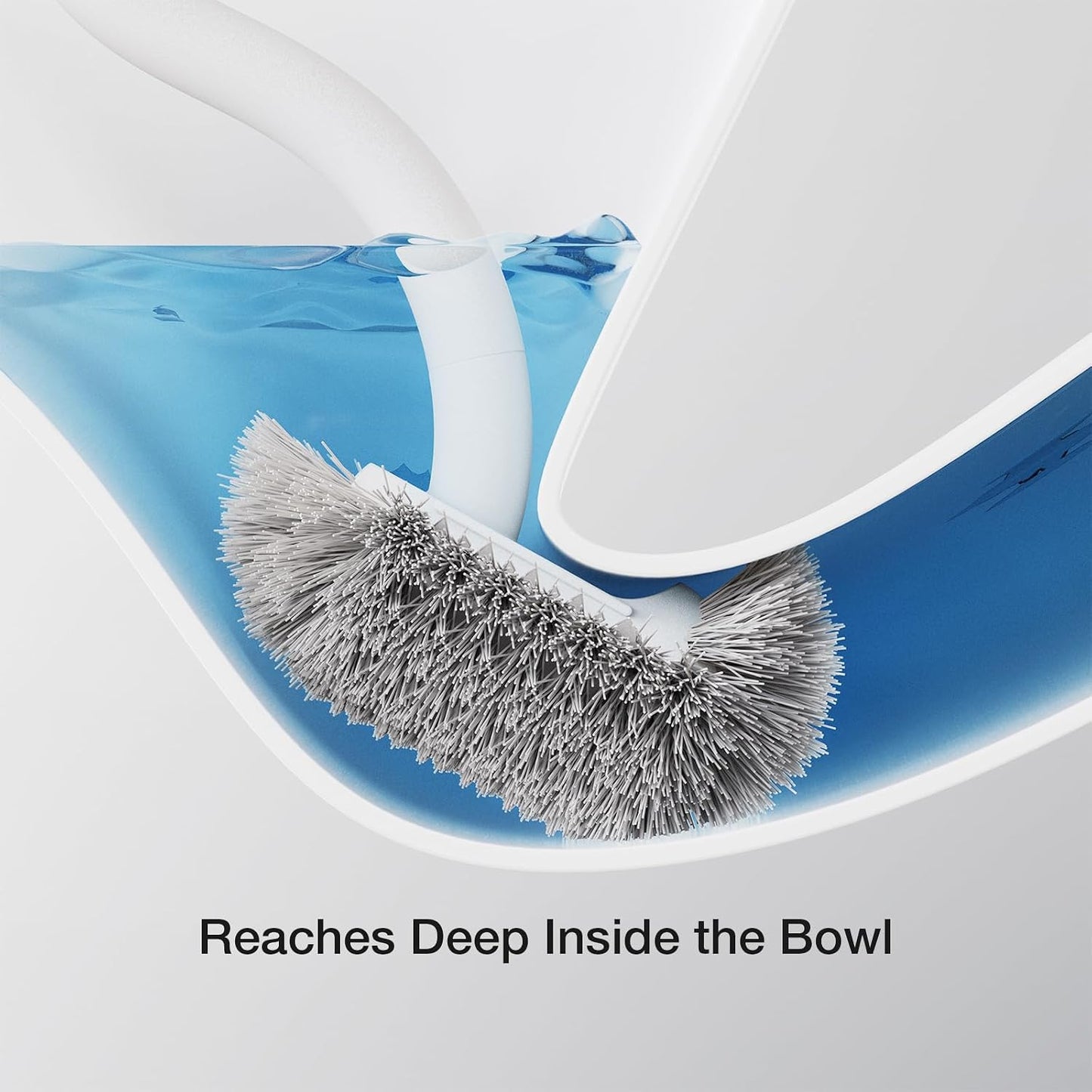 Toilet Cleaner Brush, Diveotree Toilet Brush and Holder for Dead Corner Cleaning, Wall Mounted Toilet Bowl Brush for Bathroom Decor, Toilet Scrubber Brush for Home/Hotel (White, 1pack)