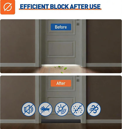 MAGZO Door Draft Stopper, 32 Inch Adjustable Under Door Gap Filler, Fits 26'' - 32'' Bottom Widths, Seals Gaps up to 1.7", Soundproof Sweep Blocks Air, Noise, Light, Dust- Grey