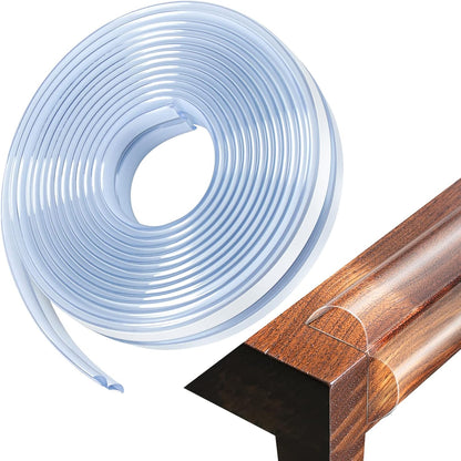 Baby Proofing, 0.6in Edge Protector Strip Clear, Thickened Silicone Soft Corner Protectors with Upgraded Pre-Taped Strong Adhesive, 6.6ft Edge Protectors for Sharp Corners of Cabinets, Tables, Drawers
