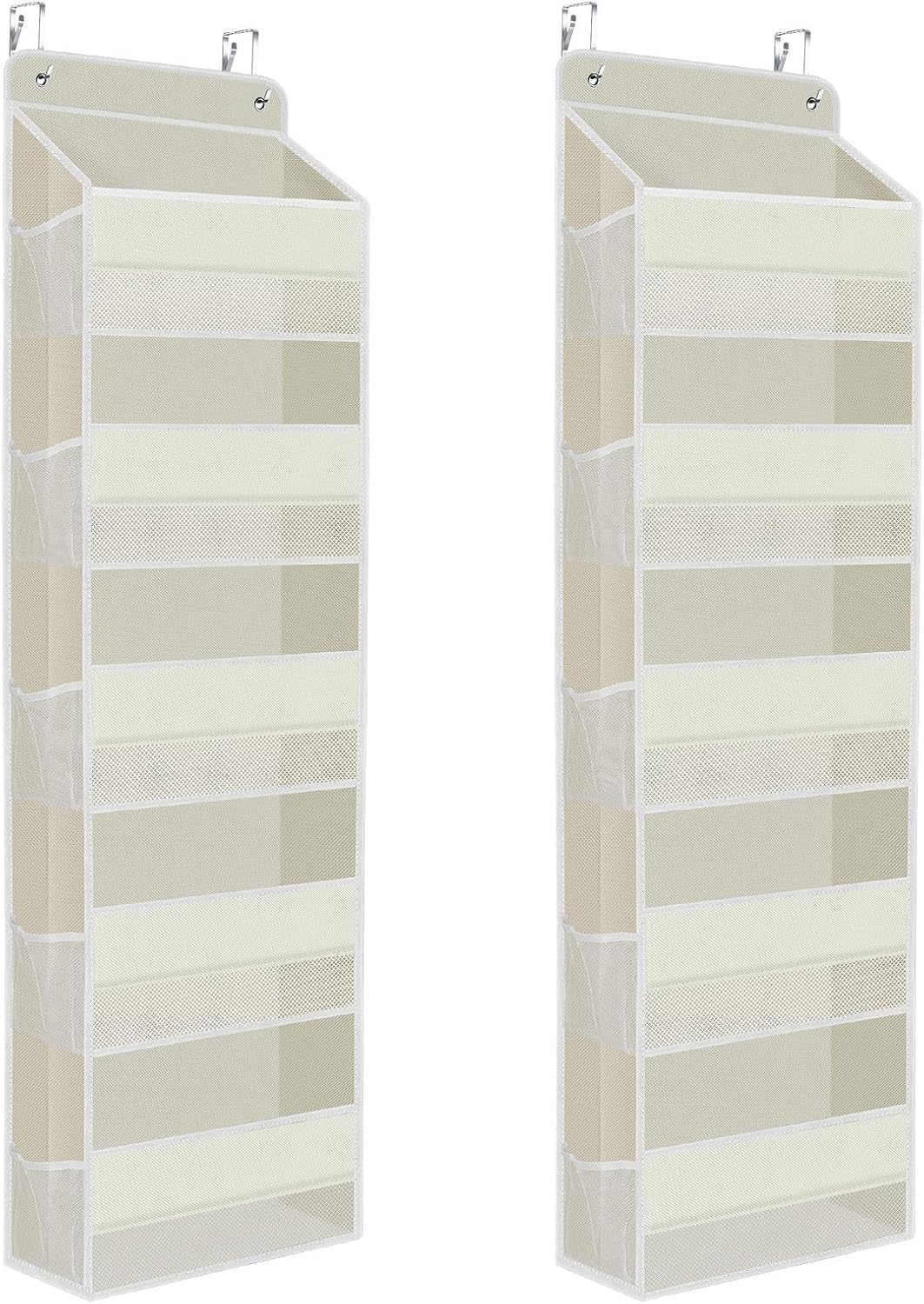 SpaceHacks 1 Pack Over The Door Organizer, Hanging Storage Organizer with Clear Window, 40lb Ultra Sturdy Large Capacity Room Organizer for Pantry Laundry Bathroom Nursery Closet Baby Essential (Grey)