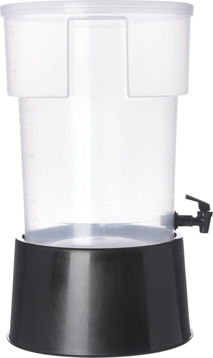 Carlisle FoodService Products Round Beverage Dispenser, Durable Drink Dispenser with Spigot and Sturdy Base for Catering, Events, and Parties, Plastic, 5 Gallons, Black