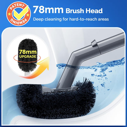 HAMITOR Toilet Plunger Bowl Brush Combo：Heavy Duty Rubber for Drain Clog Remover - Curved Design Bristles for Deep Cleaning Under Rim - Compact Bathroom Cleaning Tools for New Homet Essentials - White