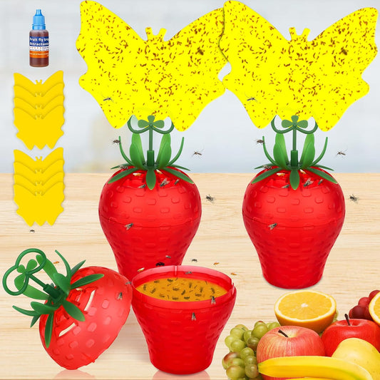 Fruit Fly Trap for Indoors,2025 Upgrade Fruit Flies Gnat Killer with Yellow Sticky Fruit Fly Traps,Safe and Non-Toxic Fruit Flies Traps,Odorless Fly Insect Trap for Home,Kitchen,Plants (Yellow,2 Pack)