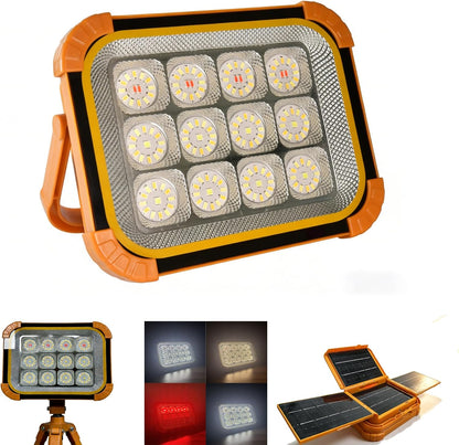 Portable LED Work Solar Light 100W 16500mAh 10000 LM with Stepless Brightness Job Site Battery Rechargeable LED Floor Light for Emergency Worklight for Hurricane