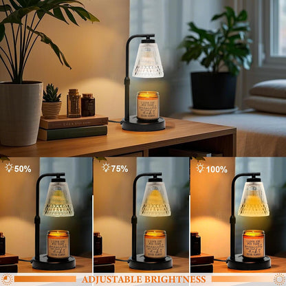Candle Warmer Lamp, Adjustable Height & Dimmable, Candles with Timer, 2H/4H/8H Auto Off, Safe Flameless Night Light for Home Decor, Bedroom, Office, Christmas Birthday Gift for Women & Men