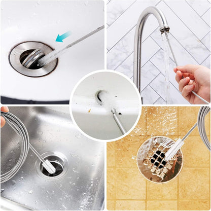 2 Pack 80 Inch Extra Long Flexible Pipe Cleaner Brush, Drain Cleaner Tool for Fridge, Sink Hose, Aquarium Tube, Car Sunroof Drain Cleaning Brush.