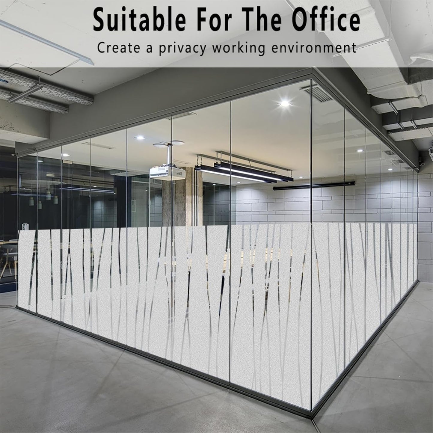 Finnez Frosted Window Film Non-Adhesive, Frosting Privacy Film for Glass Windows, Self Static-Cling Decorative Window Cling for Home Office UV Protection Cross Pattern 17.5 x 78.7 inches