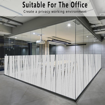 Finnez Frosted Window Film Non-Adhesive, Frosting Privacy Film for Glass Windows, Self Static-Cling Decorative Window Cling for Home Office UV Protection Cross Pattern 17.5 x 78.7 inches