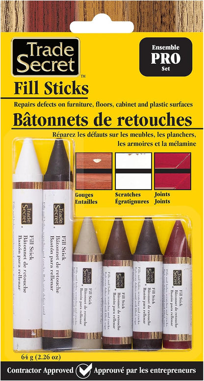 Wood Scratch Repair Fill Stick for Light Surfaces (Set of 3), Great for Touch-Ups and Repairs on Hardwoods Floors, Furniture, Cabinets and Plastic Surfaces.
