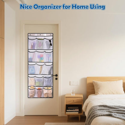Over The Door Cruise Ship Organizer - Cruise Ship Magnetic Door Organizer with 15 Size-Graded Pockets, Hanging Magnetic Cruise Storage Shoe Rack for Cabin, 2026 Cruise Essential, 9 Hooks(White)