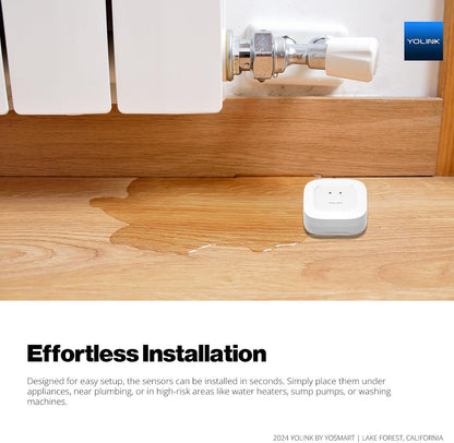 YoLink Smart Home Leak Detection Starter Kit – Hub + 4 Water Leak Sensors (0 dB), LoRa Long-Range, Alexa & IFTTT Compatible, Instant App/SMS/Email Alerts, Up to 5-Year Battery