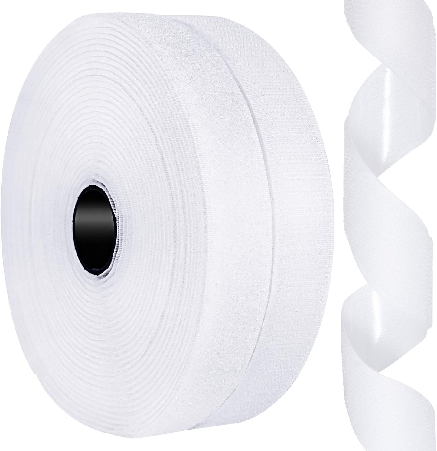 26Feet Hook and Loop Tape Sticky Back Fastener Roll, Nylon Self Adhesive Heavy Duty Strips Fastener for Home Office School Car and Crafting Organization (1, Black-3m, 26ft x 1in)