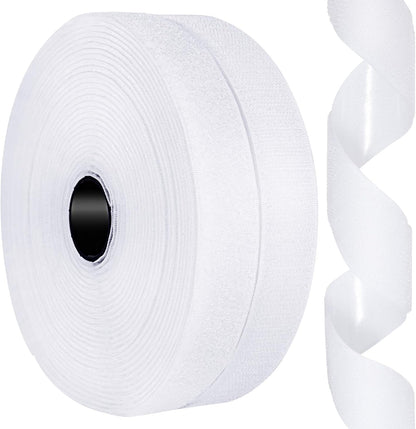 26Feet Hook and Loop Tape Sticky Back Fastener Roll, Nylon Self Adhesive Heavy Duty Strips Fastener for Home Office School Car and Crafting Organization (1, Black-3m, 26ft x 1in)