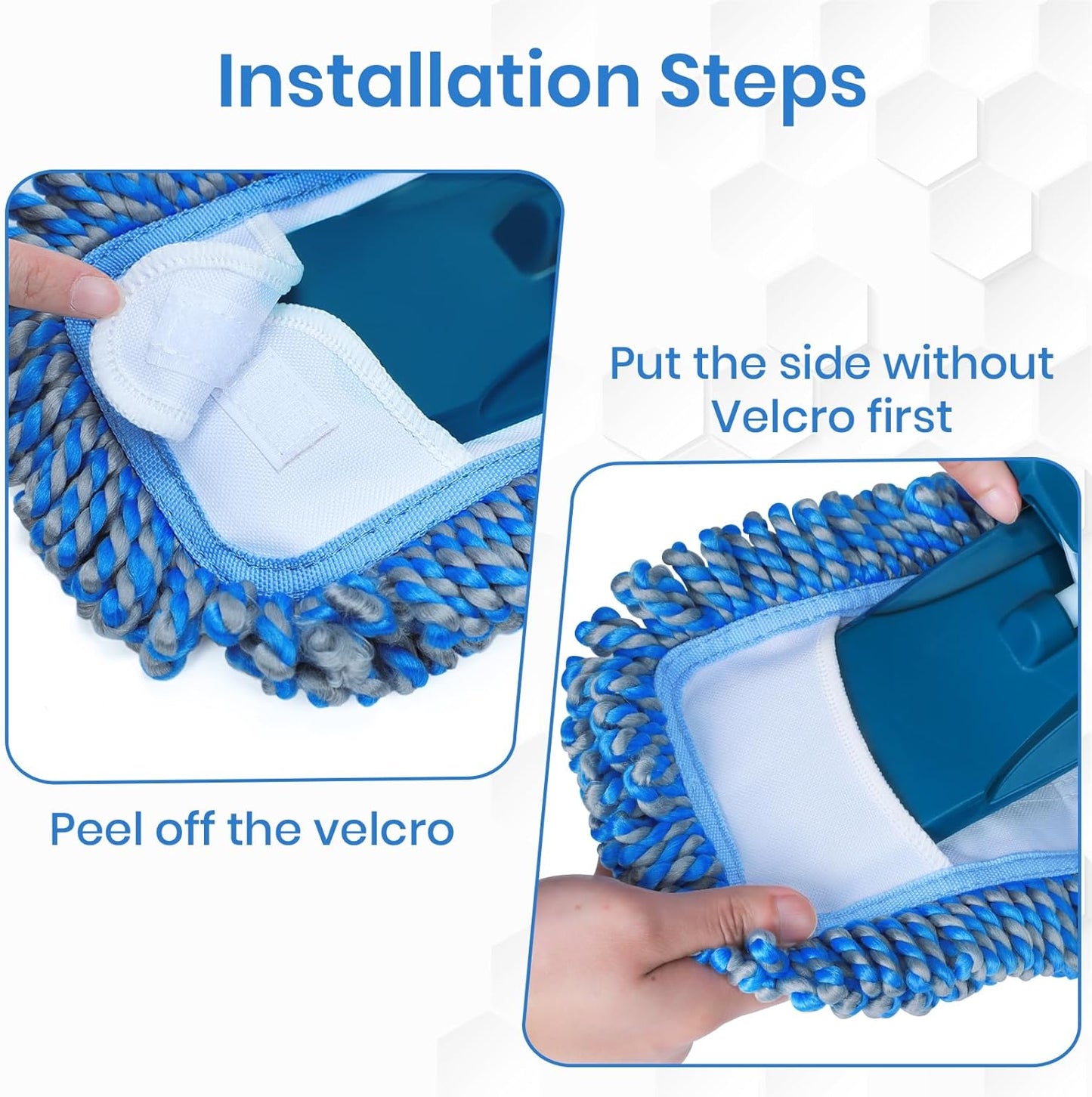 TrueYee 2 Pack Microfiber Mop Replacement Pad for Dry Dusting Wet Mopping (Dust Mop ASIN:B0CM8Z8Y2P)