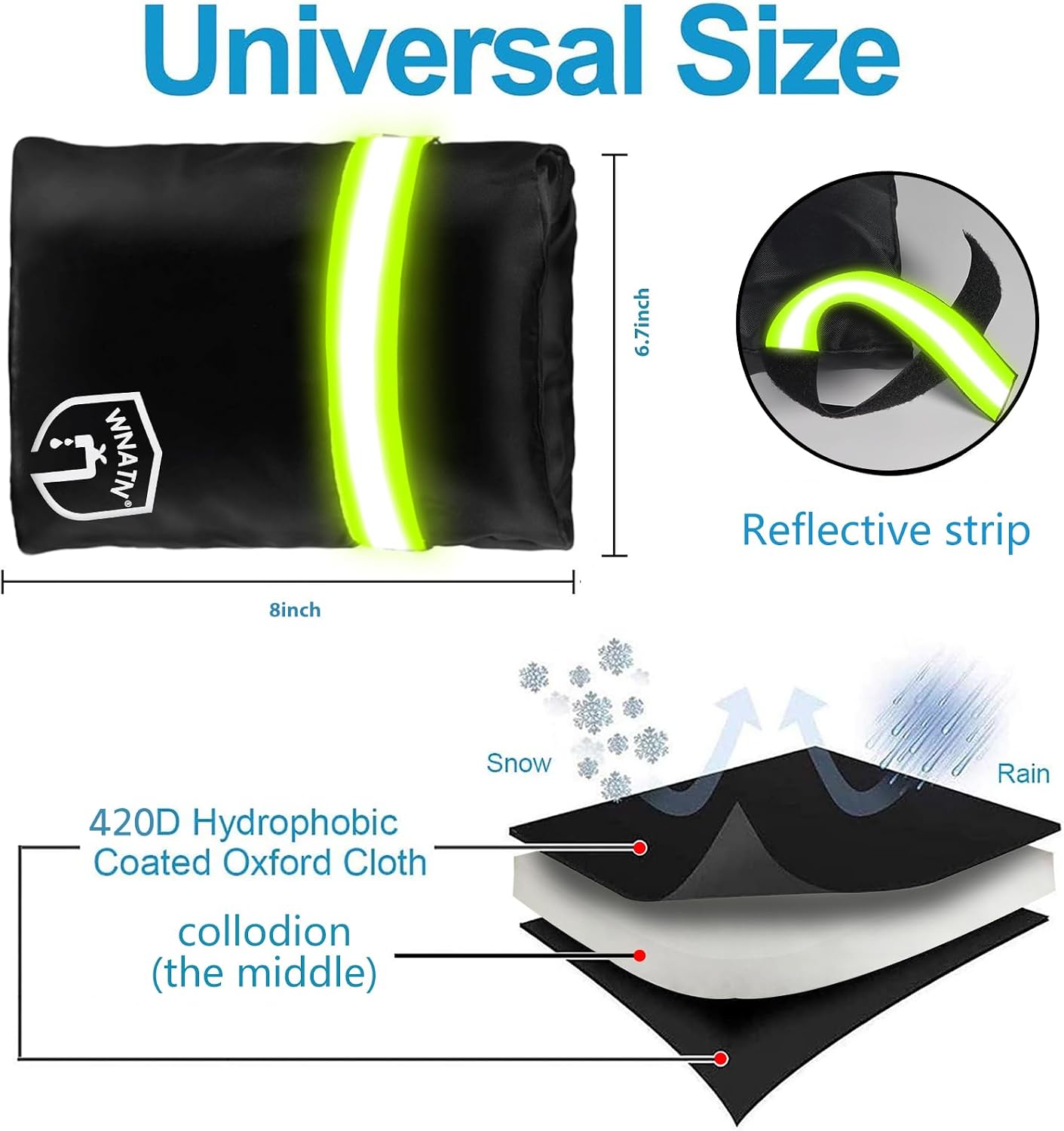 Outdoor Faucet Cover for Winter Freeze Protection,7.8" H x 6.2" W,Spigot Covers Winter Insulated,Faucet Cover Socks for Winter,Thickened AntiFrozen Waterproof Hose Bib Covers,Set of 2(Black)