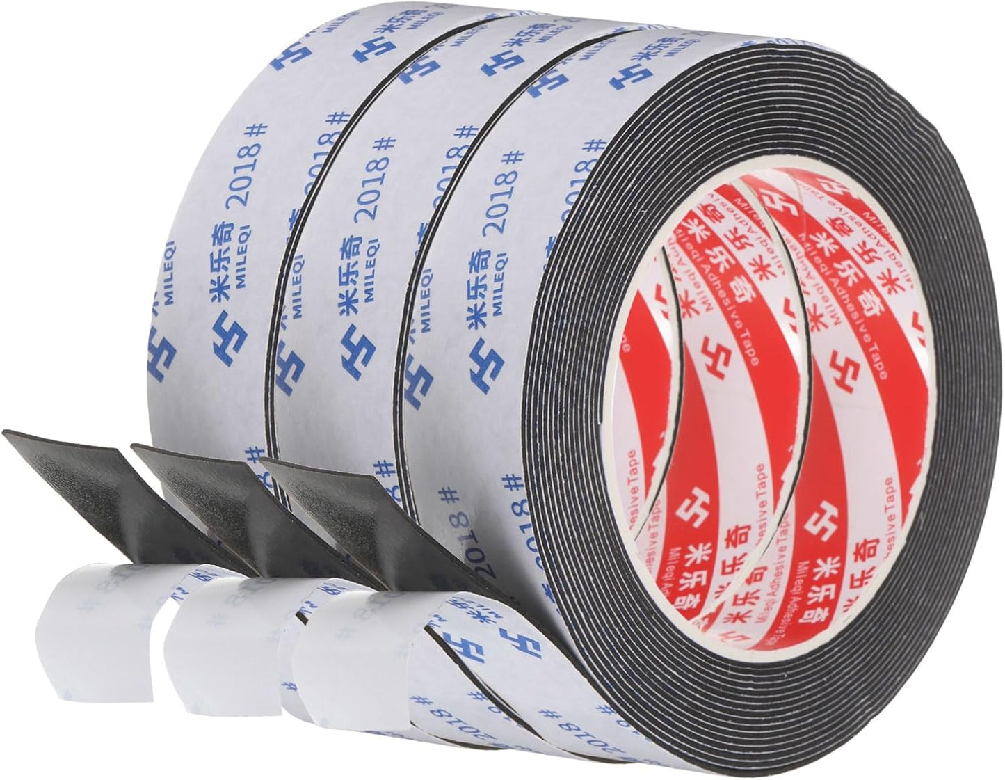 PATIKIL Sponge Rubber Foam Tape, 5/8" W x 1/8" t x 16.4ft l Self-Adhesive Foam Insulation Tape Weather Stripping for Window Door Soundproofing Weatherstrip AC Seal Strip, Black
