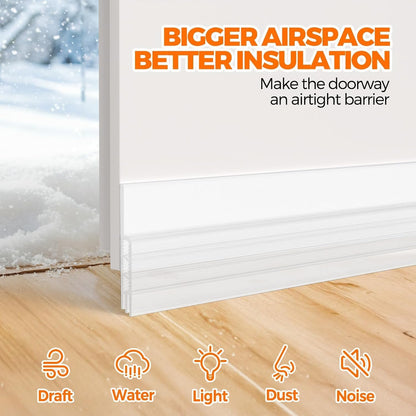 Holikme Door Draft Stopper Under Door Draft Blocker Insulator Doors Sweep Weather Stripping Noise Stopper Sheets, Rolls & Strips Strong Adhesive, White