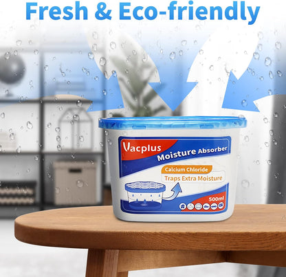Vacplus Moisture Absorbers, 10.5 Oz Humidity Absorber Boxes Attracts Extra Moisture from Your Bathroom, Closet, Kitchen & Study, Dehumidifier, Odor Eliminator for Closet (Fragrance Free), 12 Packs