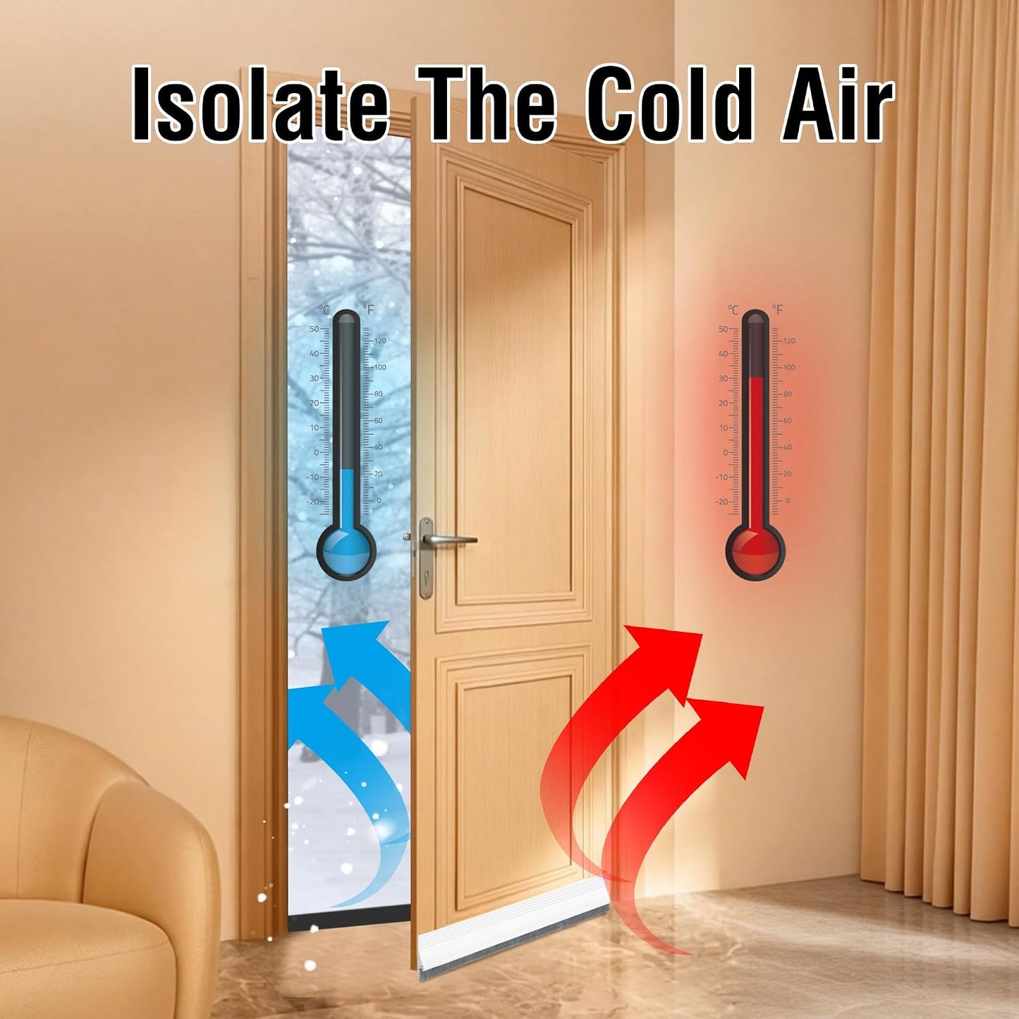 Door Draft Stopper with Brush,Under Door Draft Stoppers,Self Adhesive Draft Stopper for Bottom of Door,Silicone Weather Stripping,Door Sweep for Bottom of Door (Black, 39 Inch*1pack)