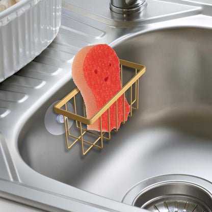 HLOOL Sponge Holder for Kitchen Sink, Kitchen Sink Sponge Holder,Sink Caddy,Dish Soap Holder （Mat Silver）
