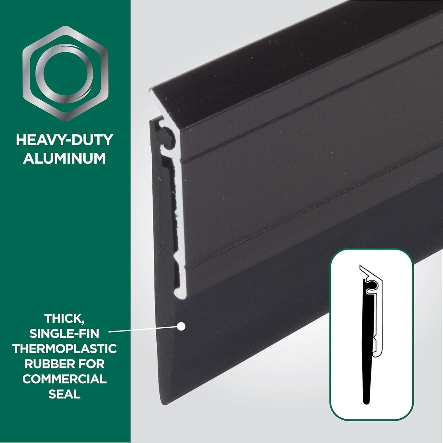 M-D Building Products 68247 All Season Aluminum Door Sweep for Bottom of Door, Heavy Duty Rubber Seal, Exterior & Interior Weather Stripping Bottom Door Seal, Commercial & Residential, (Silver, 36in)