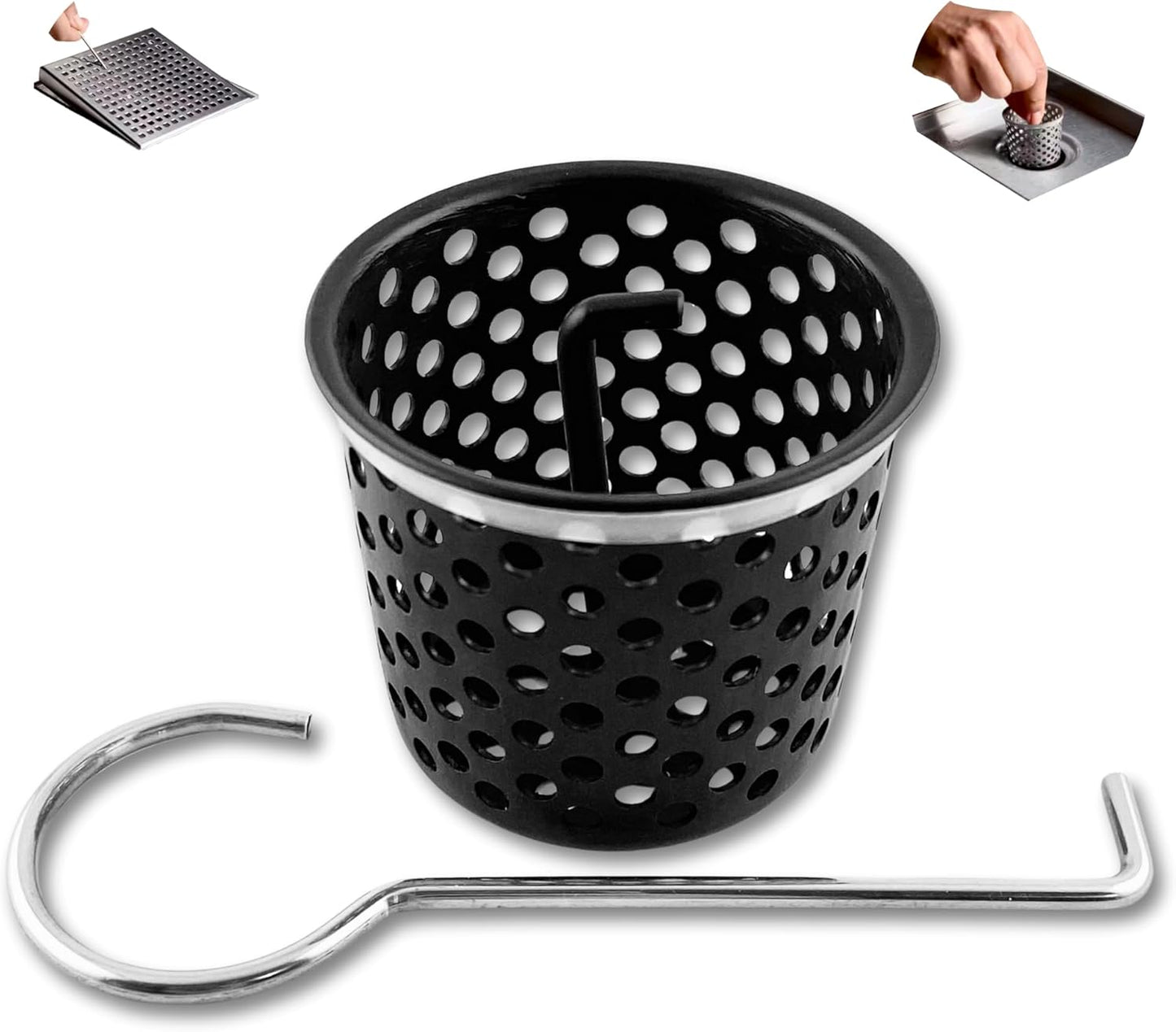 Shower Drain Strainer for Oatey Designline Shower Drain, Linear and Square with Shower Drain Key for Drain Grate Removal, Stainless Steel