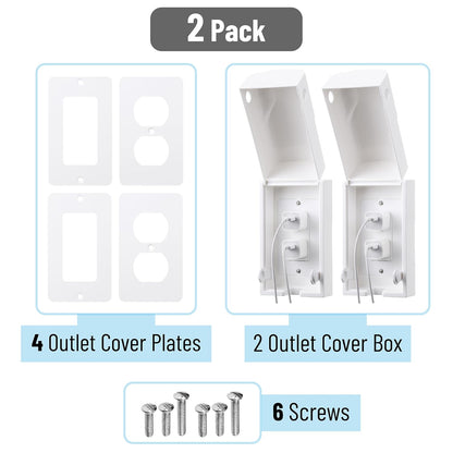 Bates Baby Safety Outlet Cover Box - Plug Covers for Electrical Outlets, Child Proof Outlet Cover, Socket Covers for Outlets