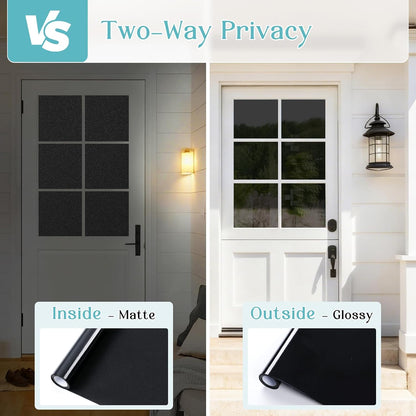 Haton Window Privacy Film Frosted Glass Film for Door Bathroom Shower, Peel & Stick, Day & Night, Papel para Ventanas Privacidad, Covering Sticker Removable Decorative Translucent Pure 17.5" x 78.7"