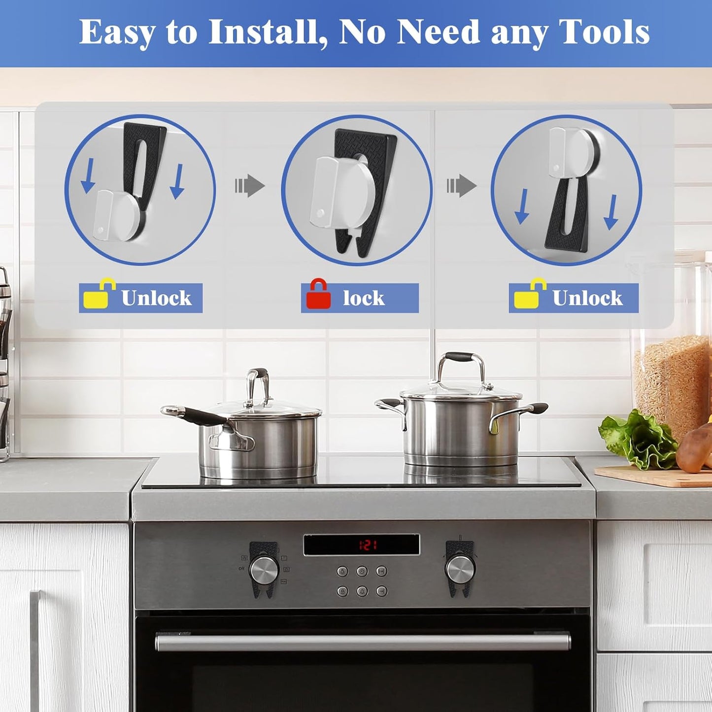 5 Pack Stove Knob Locks,Gas Stove Knob Lock for Baby Safety,Child and Pets Safety Guards,Prevent Children or Pets from Accidentally Turning on Gas Stove