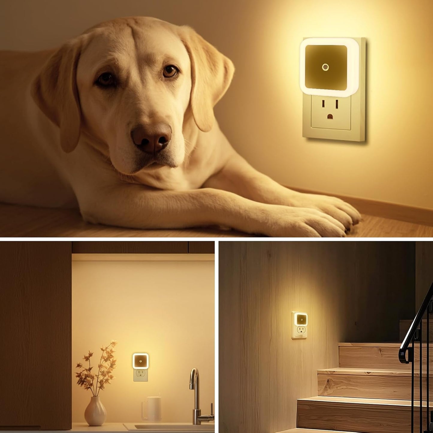 6 Pack Blue LED Night Light Plug in, Dusk to Dawn Sensor Automatic On and Off, Energy Efficient, Soft Glow Kids, Nursery, Bedroom, Bathroom, Hallway, Stairs, Kitchen