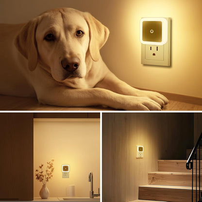 6 Pack Blue LED Night Light Plug in, Dusk to Dawn Sensor Automatic On and Off, Energy Efficient, Soft Glow Kids, Nursery, Bedroom, Bathroom, Hallway, Stairs, Kitchen