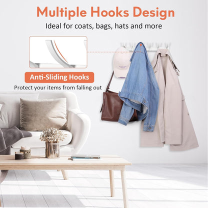 Optish Coat Rack Wall Mount, Wall Hooks for Hanging, Entry Coat Hooks Coat Hanger, Hat Rack Holder for Wall, Key Holder Purse Racks, Towel Rack for Bathrooms (2 Pack, Black)