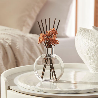 Flower Reed Diffuser Set 5.07oz Satin Rose Scent Diffuser with Sticks Home Fragrance Reed Diffuser for Bathroom Shelf Decor