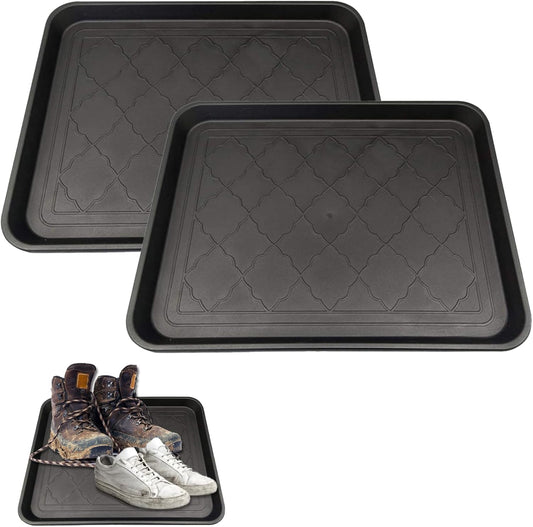 Boot Trays for Entryway, 2pcs Multi-Purpose Waterproof Boot Tray, Non Slip Shoe Mat Tray for Entryway Indoor and Outdoor Use(18x14inch)