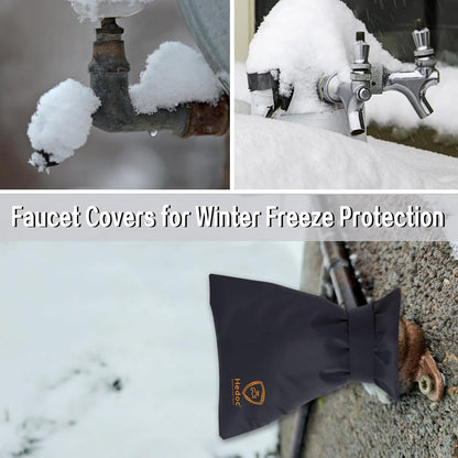 Hedoc Pro Outdoor Faucet Covers for Winter Freeze Protection, 4 Pack 6'' W x 8.2'' H Winter Faucet Insulation Cover Socks, Hose Bib Covers for Winter (Faucet Cover 4 Pack)