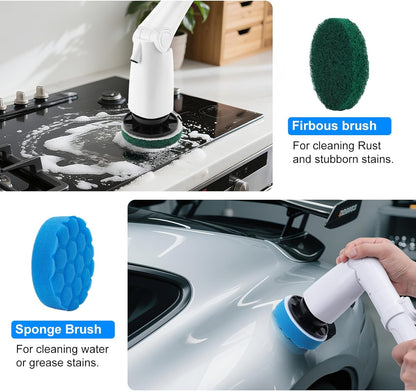 Electric Spin Scrubber Replacement Brush Heads Set, 10 Piece Replacement Brush Cleaning Kit for Cordless Power Scrubber, for Household Cleaning Brushes Kitchen Bathroom Floor Tile Car