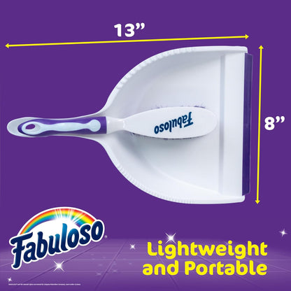 Fabuloso Cleaning Brush, Compact Hand Scrub Brush with Easy Grip Rubber Texture for Kitchen, Bathroom, Tile, Baseboards and Floors, Firm Bristles for Indoor Surface Cleaning, White & Purple, 6 Inch