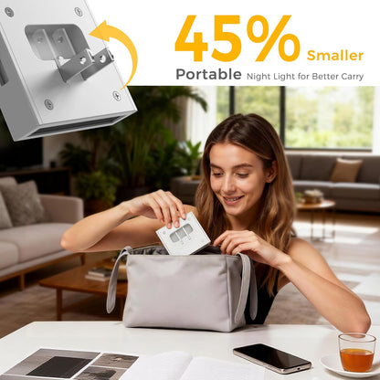 L LOHAS LED Motion Sensor Night Light, [2-Pack] Plug in Night Light with Motion Sensor and Dusk to Dawn Sensor, Brightness Adjustable, 3000K Soft White Nightlight for Bathroom Hallway Kitchen