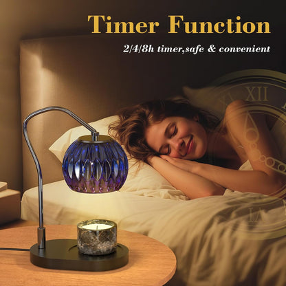 Candle Warmer Lamp with Timer & 4-Level Dimmer, Electric Wax Warmer for Jar Candles, Black Home Decor with 2 Bulbs, Gift for Women, Men, Housewarming