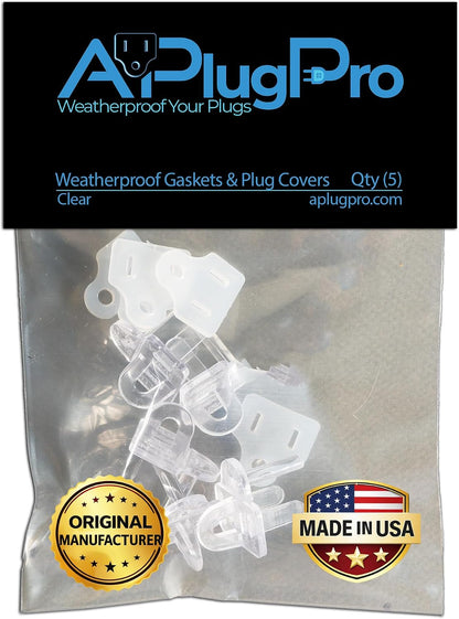(Set of 10, White0 The Original Weatherproof Gaskets & Plug Covers - Made in USA, Outdoor Waterproof GFCI Protectors, Christmas Light Installation, Extension Cords, Stop GFCIs from Tripping