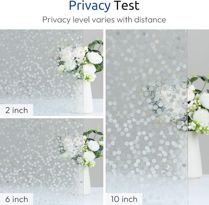 rabbitgoo Window Privacy Film, Frosted Glass Window Clings, Static Cling UV Heat Blocking Door Stickers for Home Bathroom, Removable Indoor Decal Coverings Day and Night, Pure, 17.5 x 78.7 Inches