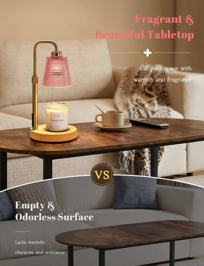 Candle Warmer Lamp with Timer Dimmable, Wax Warmer for Scented Jar Candles, Adjustable Height Candle Lamp for Home Decor, Birthday Gifts for Women Mom House Warming Gifts, Matte Black